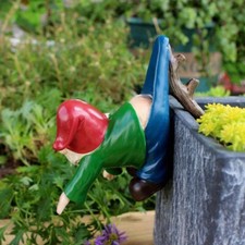Funny Mini Gnome Hanging Statue Resin Dwarf  Dwarf Miniature Sculpture