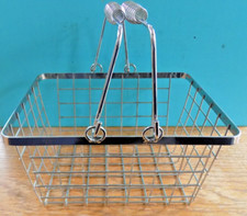2 Curly Wire Handled Little Wire Shopping Basket Supermarket kids or storage
