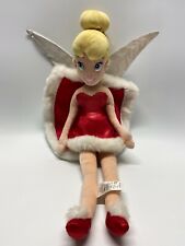 Disney Store Tinkerbell Fairy Red Dress 20” Large Plush Soft Toy Winter Xmass