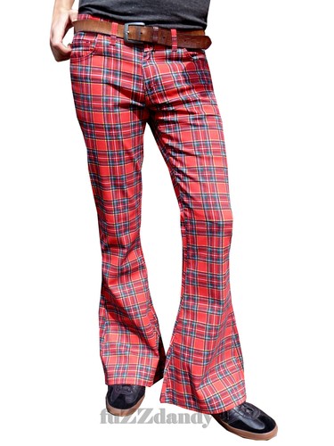 Men flares tartan red bell - flares,