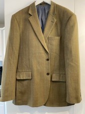 Gurteen Jacket Overcheck Green Country Blazer 100% Pure Wool Mens 44R