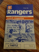 Rangers V Partick Thistle 9th September 1972 L12