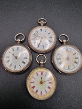 4 Antique Swiss Silver Pocket