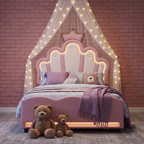 Girls princess bed frame led - girls,