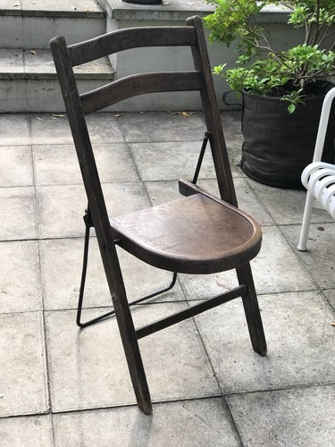 Antique folding chair wooden - antique,