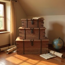 Set of 3 Large Trunk Chest