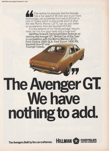 Hillman avenger original - avenger,
