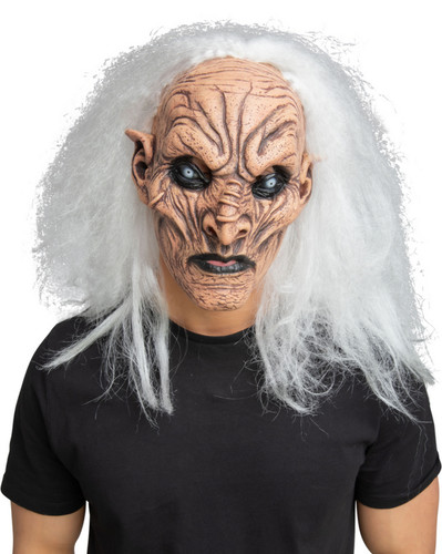 White hair demon deluxe - white, mask