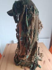 VINTAGE 1970'S/80'S BRITISH FORAGE CRAP HAT CAP WITH GILLY CAMOUFLAGE NETTING