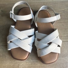 Girls White Leather Sandals