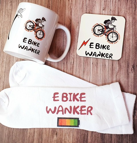 Bike wanker gift set mug - e,