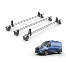 Maxus Deliver 9 Roof Rack Fits 2022+ Roof Vans 3x Bars + Loadstops Rhino Fleet