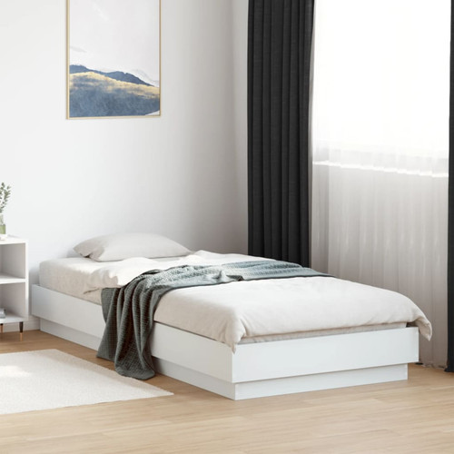Bed frame white engineered - bed,