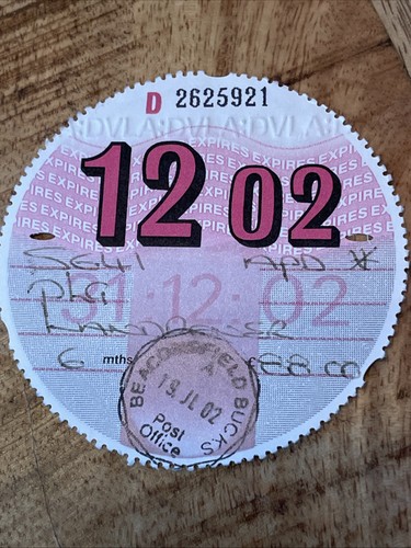 Old tax disc - old, december