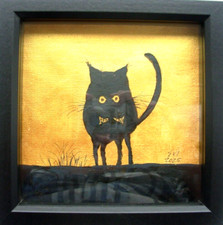 Black Cat Framed Original