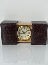 A Vintage Roger Lascelles London Leather Bound Travel Clock Slide Case (Untested