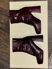Sézane Burgundy Leather Ankle
