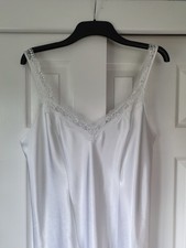 VTG M&S White Satin Full Slip Petticoat UK18