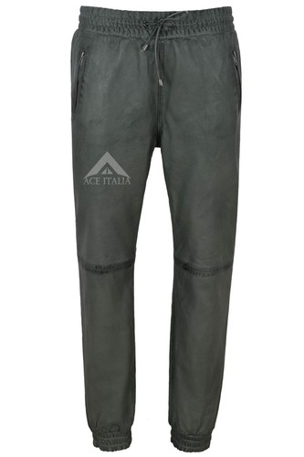 Men real leather trousers - men's,