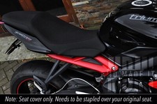 FITS TRIUMPH STREET TRIPLE 675 13-17 CUSTOM GRIP VINYL SEAT COVER DSG3 BLACK ST