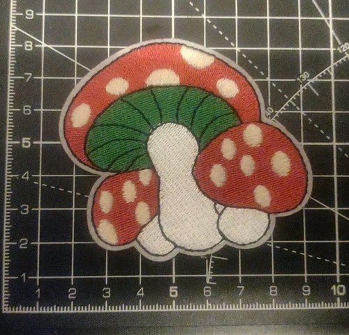 Mushroom embroidered iron sew - mushroom,