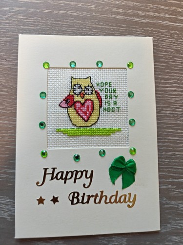 Handmade cross stitch card - handmade,
