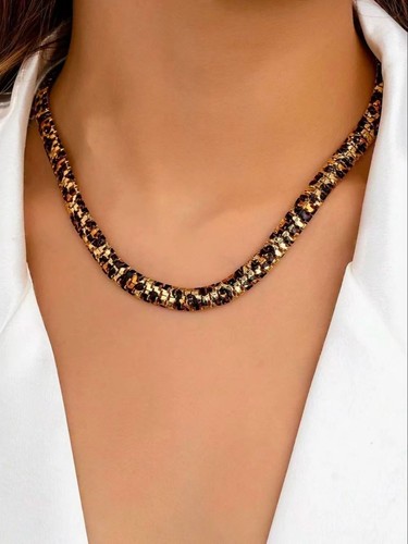 Leopard print women necklace - leopard,