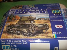 UM MODELS  1/72  SCALE TANK  T-26 WITH TURRET A-43