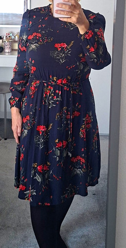 Oasis navy floral fit flare - fit, &