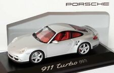 VERY RARE PORSCHE 911 TURBO 997 2006 SILVER 1:43 MINICHAMPS (DEALER MODEL)