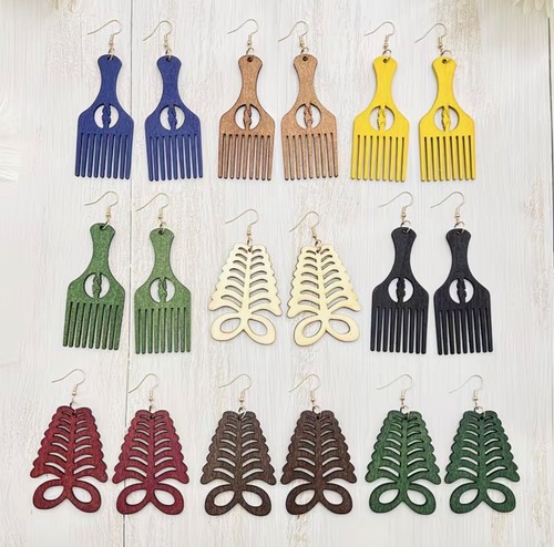 Wooden afro comb - wooden,