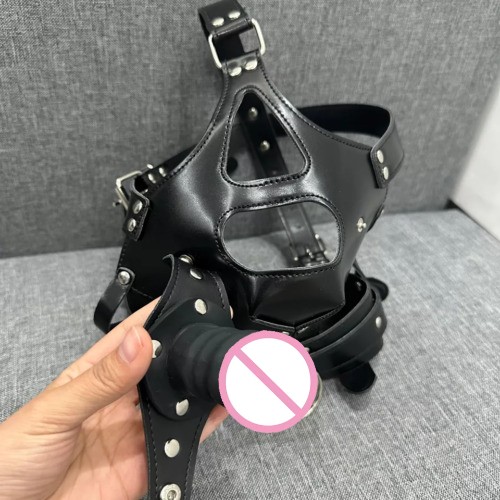 Bondage pvc leather head - bondage,