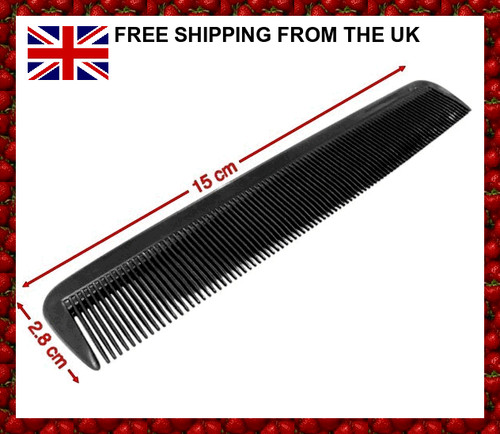 Black plastic hair - comb,
