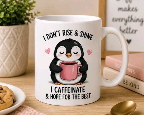 Funny penguin mug don rise - mug, don't