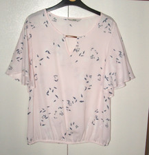George - Pale Pink/Grey - Short sleeve, Sheer, Top/Blouse - Womens UK 10 - NEW