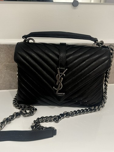 Black quilted flap bag - bag, college