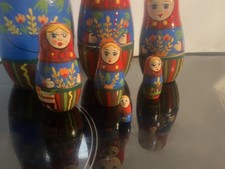 Russian Nesting Doll Matryoshka Babushka 7pcs Set Hand Painted Floral