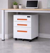 White 3 Drawer Mobile Filing