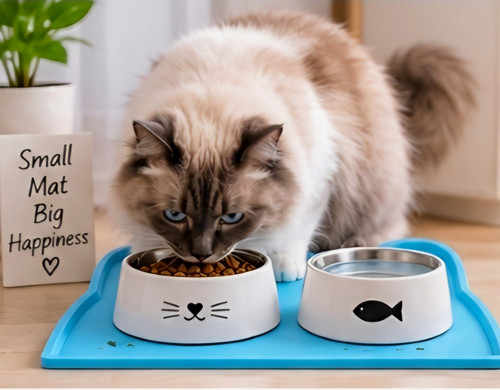 Silicone cat feeding place mat - cat,