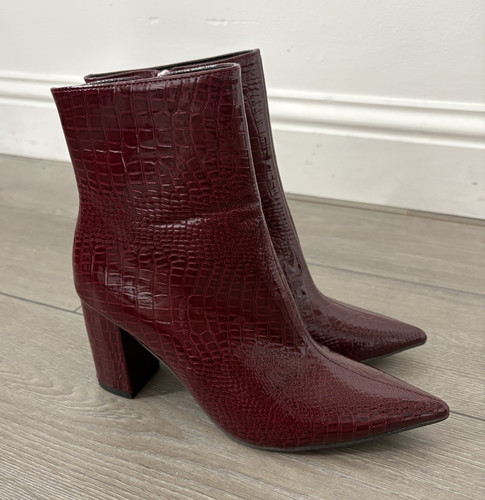 Womens burgundy croc - burgundy, effect