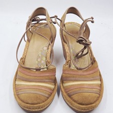 Clarks Women's Wedge Sandals Size UK 7 Tie Leg Fastening 