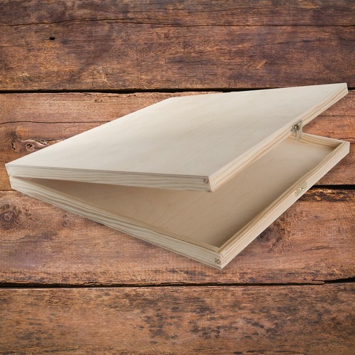 Square shallow wooden box - square,
