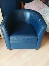 Navy faux leather single