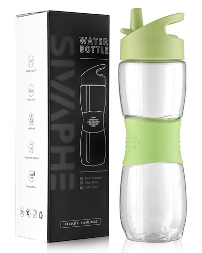 Clear water bottle with - oz,