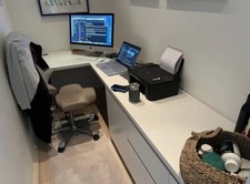 High Quality Executive L Shaped Contemporary White Desk With Drawers-Over £2k 