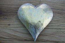 Large Wooden Golden Heart
