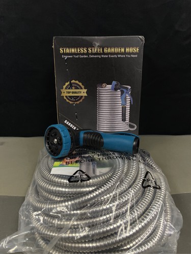 50ft metal garden hose - metal,