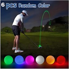 6Pcs Glowing in The Dark Golf Balls LED Light Up Golf Balls for Night Sports UK