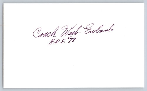 Weeb ewbank autograph - autograph, coach