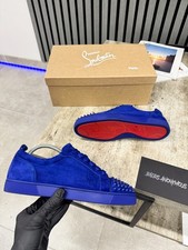 Christian Louboutin Suede Louis Junior Spike Trainers In Blue RRP £795 / UK. 9